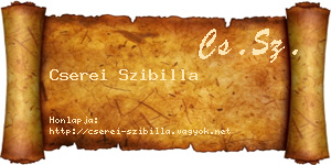 Cserei Szibilla névjegykártya